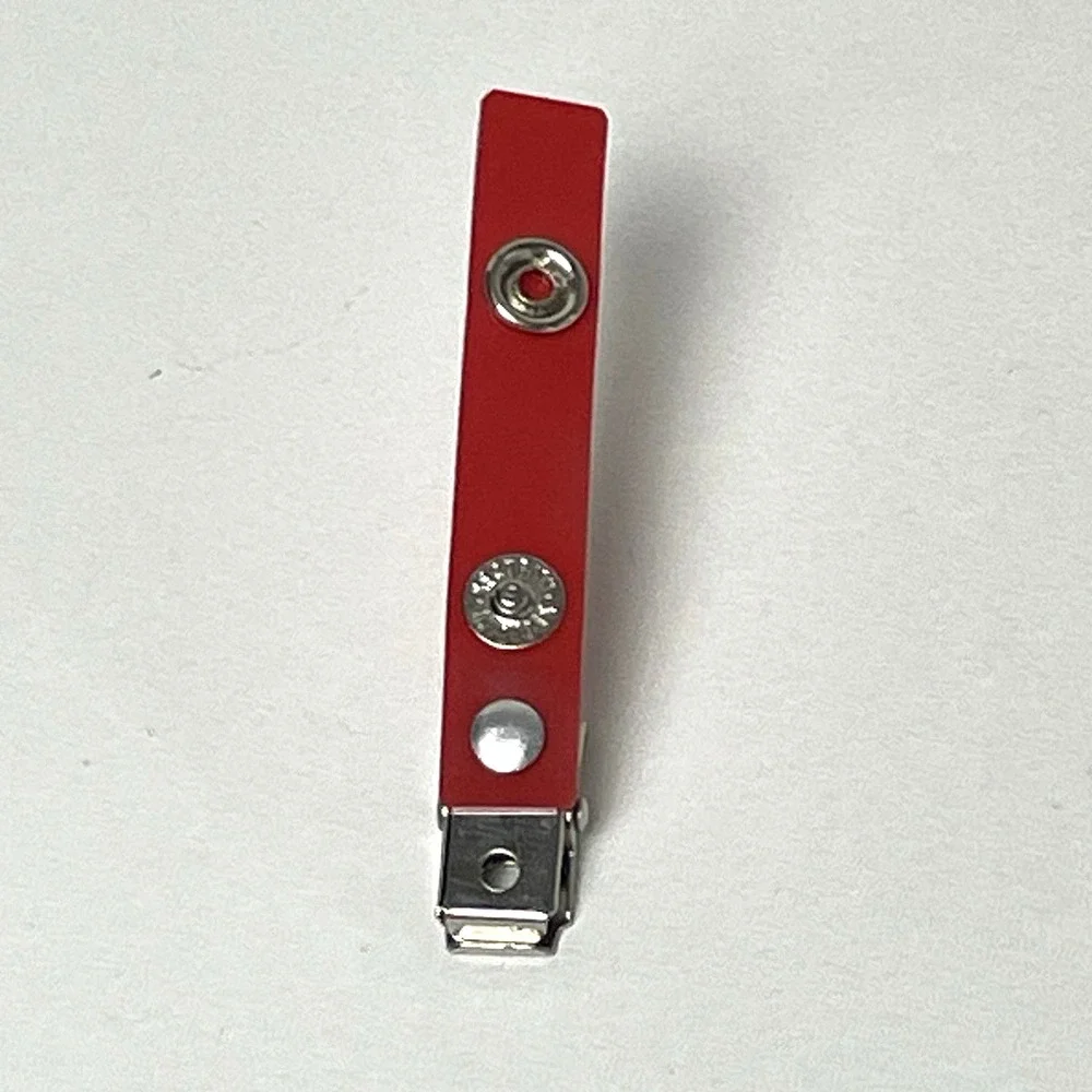 98 Pack Premium Badge Clips with Red Vinyl Strap & Metal Clip